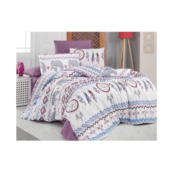 Dvokrevetna posteljina s plahtom Mila Home Elephant, 200 x 220 cm-image-1