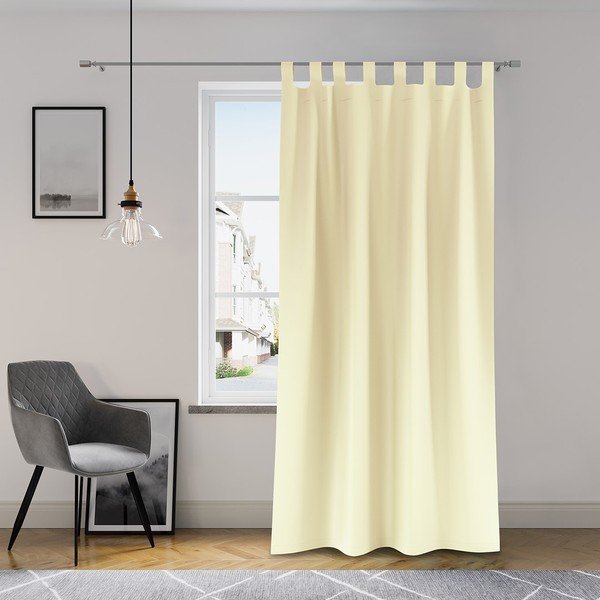 Svijetlo bež zavjesa AmeliaHome Tab, 140 x 250 cm-image-1