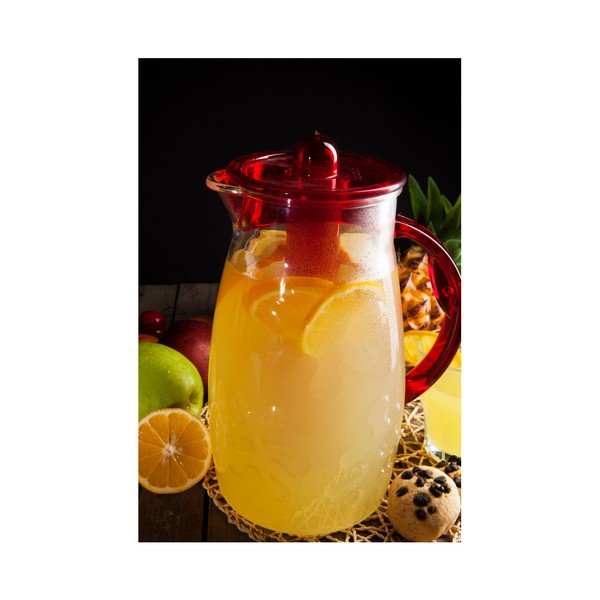 Stakleni vrč s crvenim poklopcem Vrč, 2,5 l-image-1