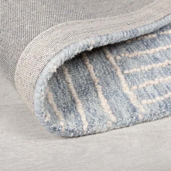 Svijetlo plavi ručno rađen vunen tepih 120x170 cm Memphis Wool – Flair Rugs-image-2
