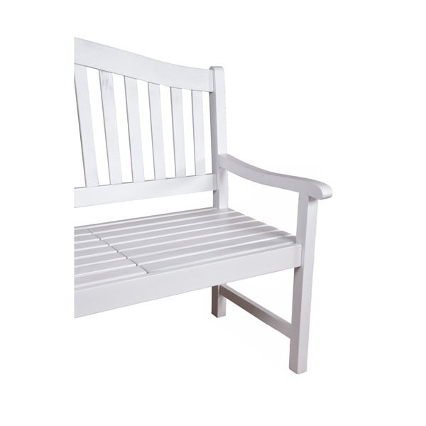 Bijela vrtna klupa od masivnog drveta Singapore – Garden Pleasure-image-2