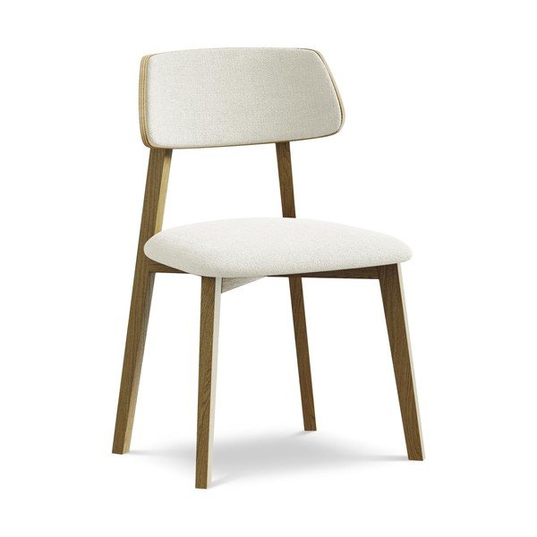 Krem blagovaonska stolica od masivnog drveta Niu – Makamii