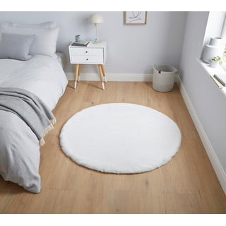 Bijeli tepih Think Rugs Teddy, ⌀ 120 cm