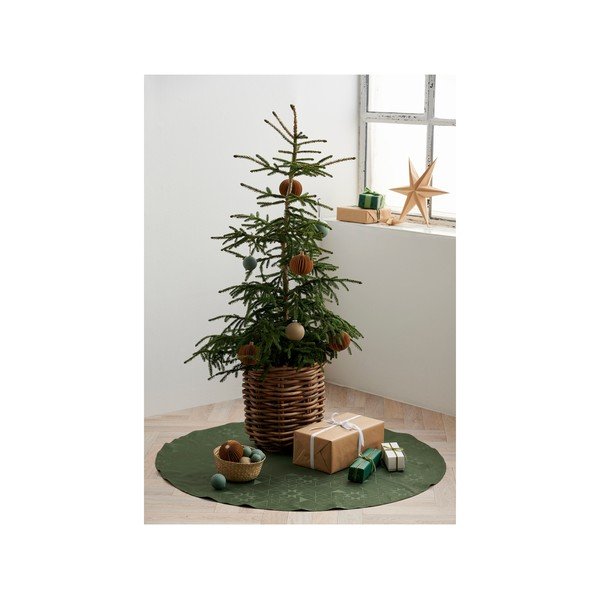 Zeleni okrugli tepih za ispod bora ø 120 cm Star Damask - Södahl-image-1
