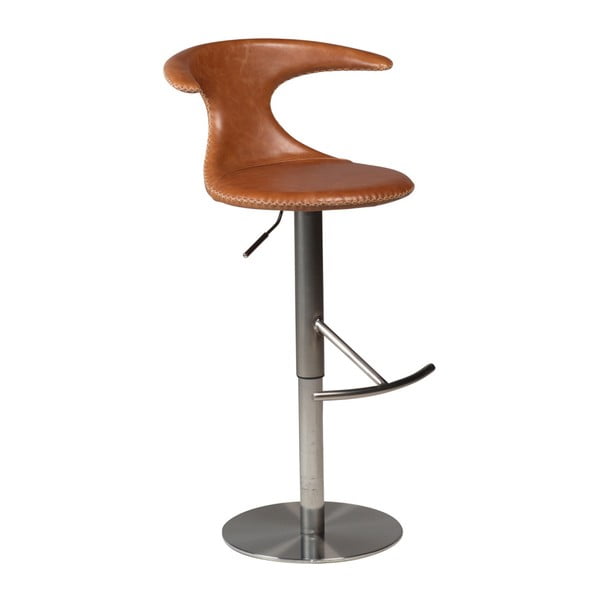Smeđa barska podesiva stolica s kožnim sjedalom DAN-FORM Denmark Flair