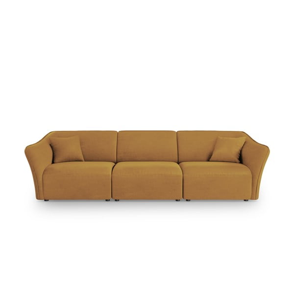 Senf žuta sofa od bouclé tkanine 292 cm Tokyo – Cosmopolitan Design