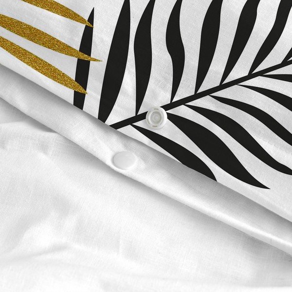 Bijela pamučna navlaka za poplun za bračni krevet 200x200 cm Foliage – Blanc-image-3