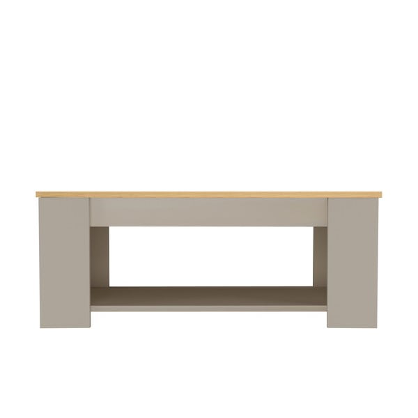 Sivi/u prirodnoj boji stolić za kavu s pločom stola u dekoru hrasta 105x47 cm Emerald – Støraa