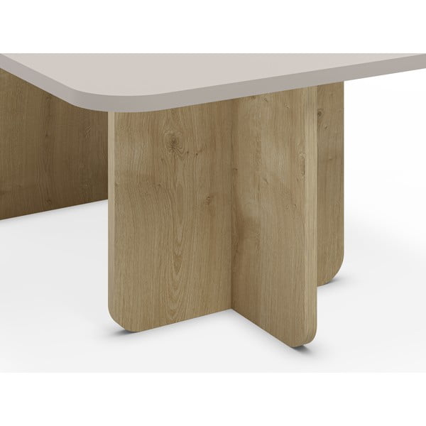 Krem/u prirodnoj boji stolić za kavu u dekoru hrasta 56x100 cm Hillary – Marckeric-image-4