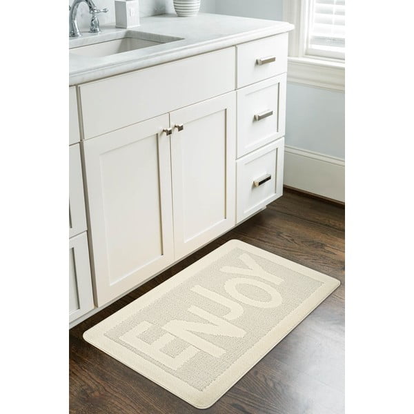 Krem kupaonska prostirka 60x100 cm Enjoy – Foutastic-image-1