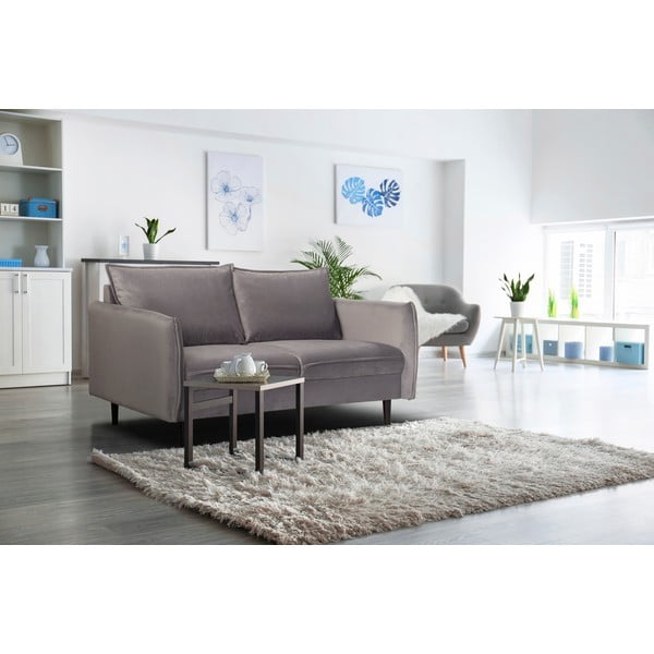 Siva baršunasta sofa 138 cm Juli – Ropez-image-1