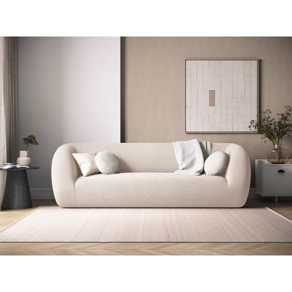 Krem sofa od bouclé tkanine 230 cm Essen – Cosmopolitan Design-image-1