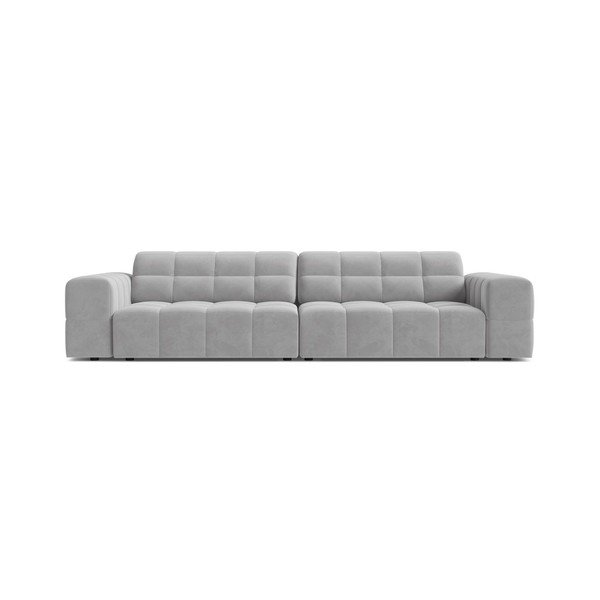 Svijetlo siva baršunasti sofa 252 cm Chicago – Cosmopolitan Design