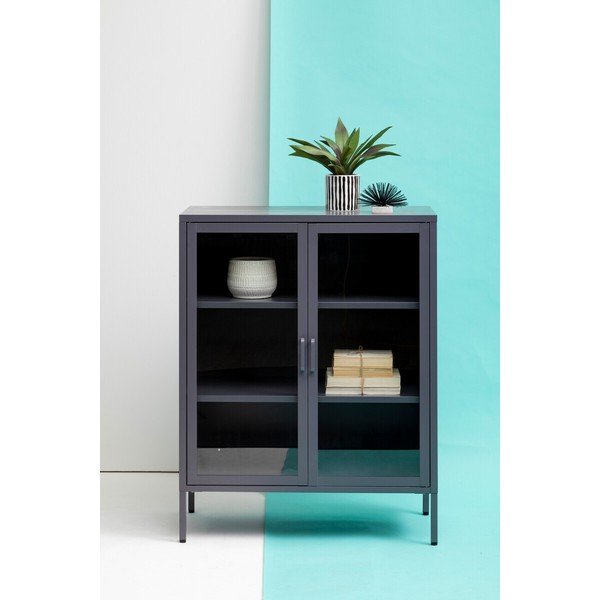 Siva željezna vitrina 80x102x40 cm Acier – Premier Housewares-image-3