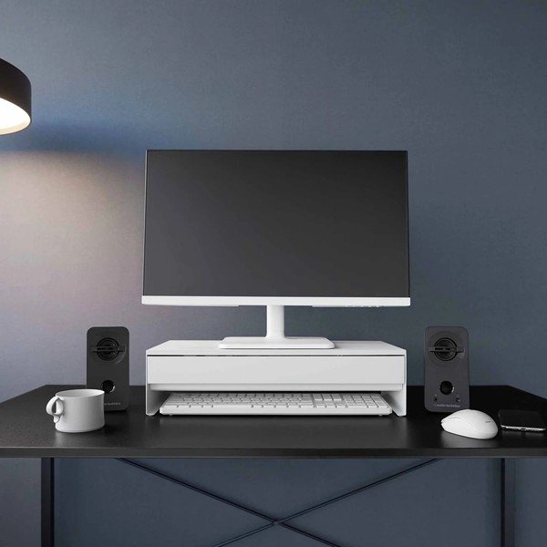 Bijelo metalno postolje za monitor Tower – YAMAZAKI-image-1