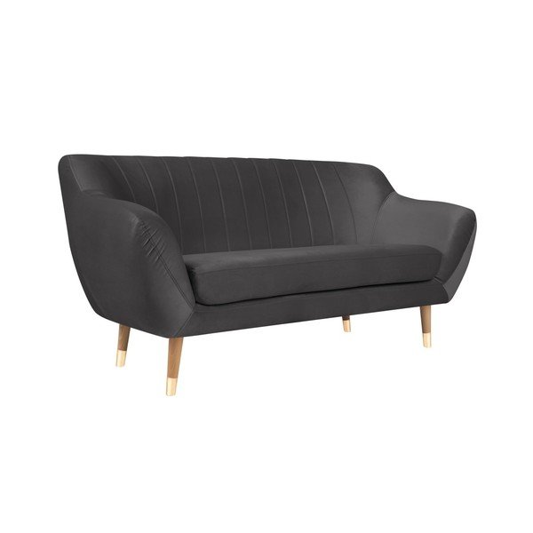 Sofa od sivog baršuna Mazzini Sofas Benito, 158 cm-image-2