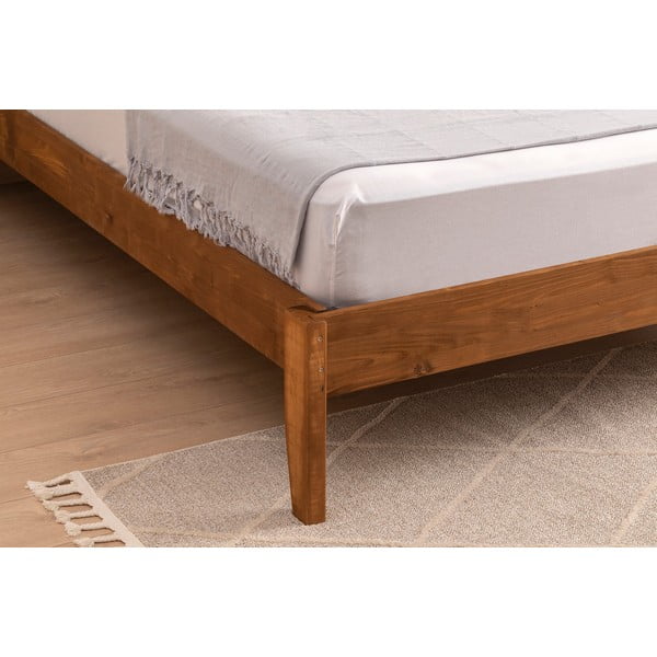 Krevet od masivne smreke s podnicom 90x200 cm u prirodnoj boji/tamno smeđi Venus – Kalune Design-image-4
