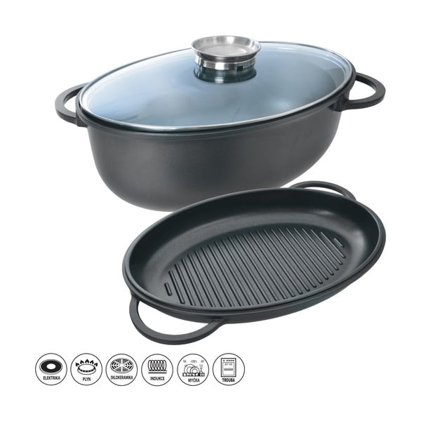 Trodijelni pekač s teflonskom površinom poklopcem za aromu Orion Al-image-1