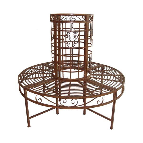 Crna/tamno smeđa metalna vrtna klupa Larissa – Garden Pleasure