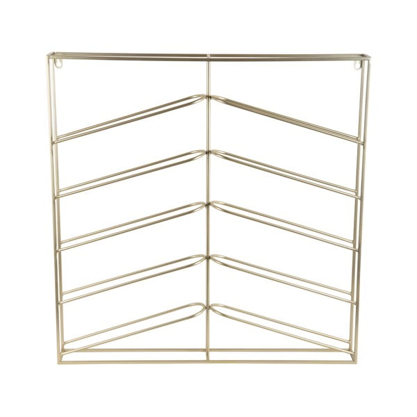 Zidni metalni držač za boce vina u zlatnoj boji broj boca 10 kom 67x66x7,5 cm Cuadro – PT LIVING