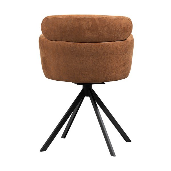 Konjak smeđa podstavljena blagovaonska stolica s naslonima za ruke Fenne – WOOOD-image-2