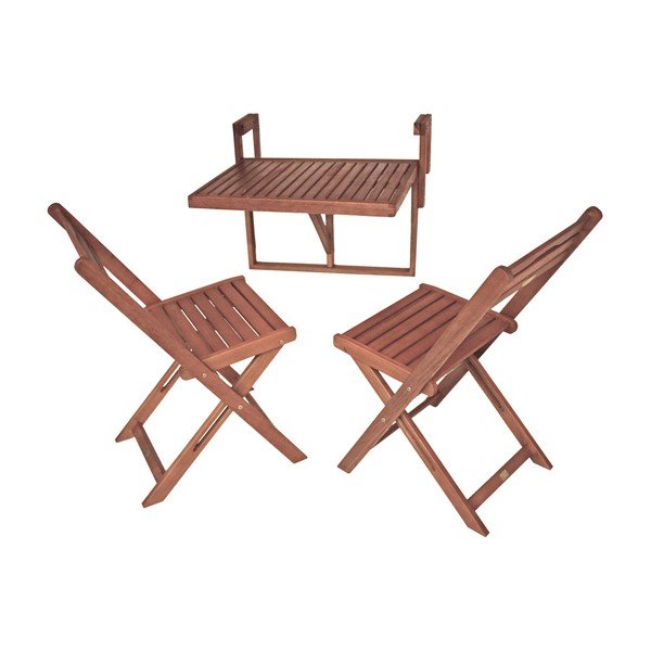 Komplet od 2 stolice i visećeg stolića od eukaliptusa Garden Pleasure Berkeley