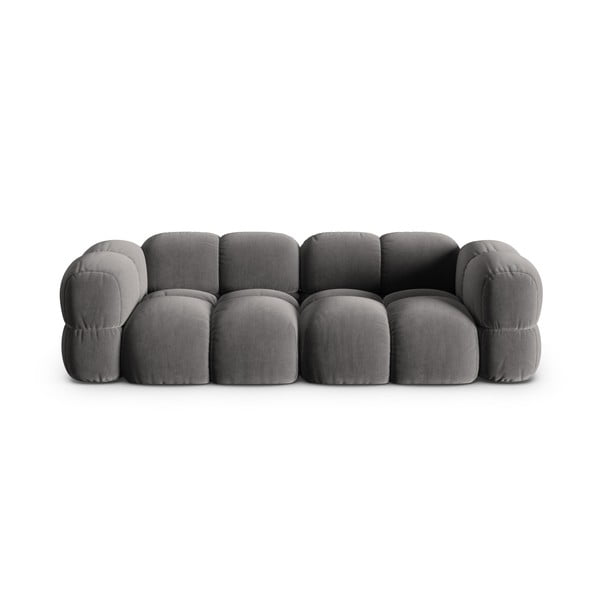 Siva baršunasti sofa 250 cm Loretto – Cosmopolitan Design