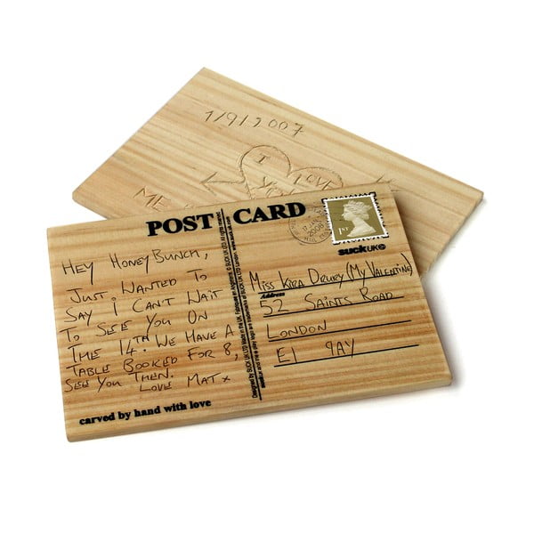 Drvene razglednice Suck UK Carve Your Card, 2 kom