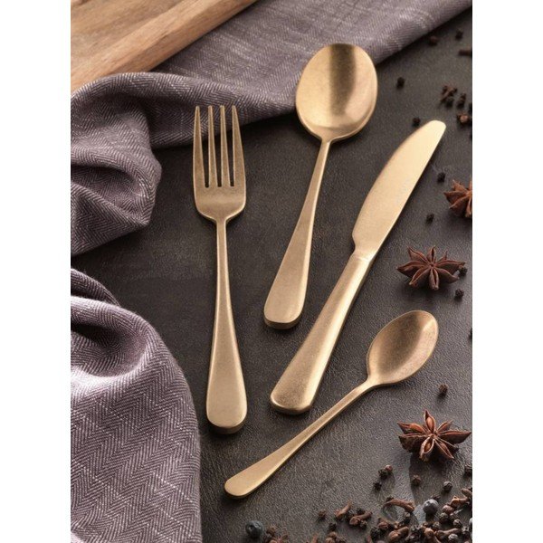 Pribor za jelo od nehrđajućeg čelika 16 kom u zlatnoj boji Posate Old - Brandani-image-1