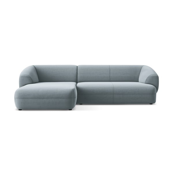 Svijetlo plava baršunasti kutna garnitura (s lijevim kutom) Moana – Makamii