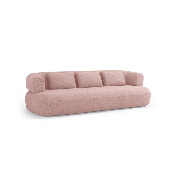 Svijetlo ružičasta sofa od bouclé tkanine 200 cm Jenny – Micadoni 