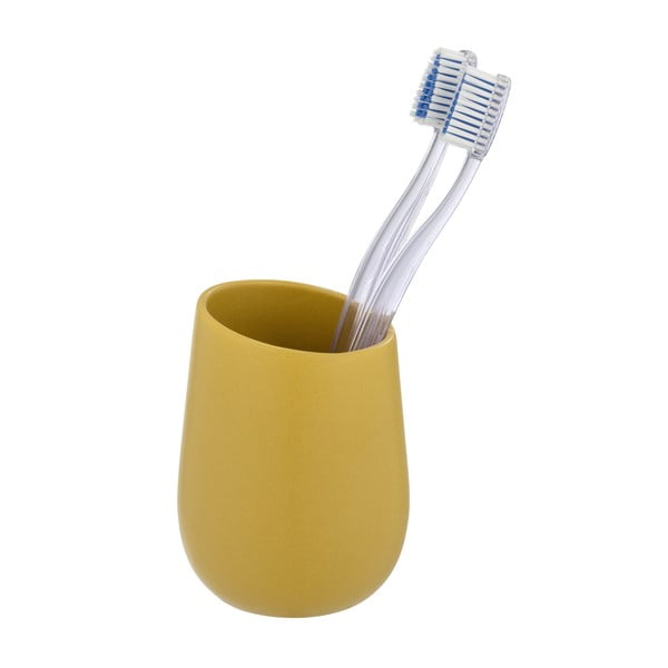 Žuta keramička čašica za četkice za zube Badi - Wenko-image-3