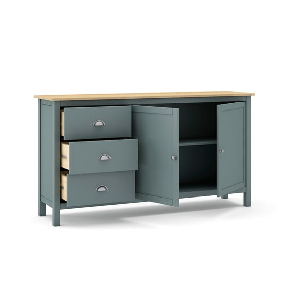 Komoda prljavo zelena od masivnog bora 150x80x40 cm Misti – Marckeric-image-4