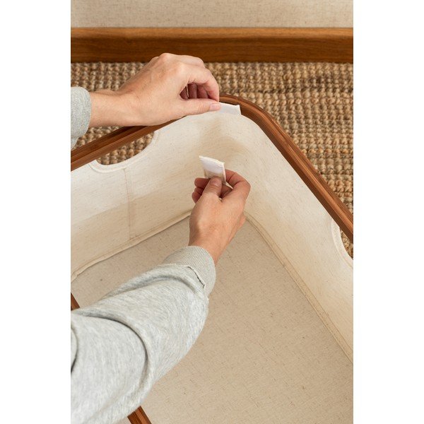 Krem tekstilna složiva košara za rublje Bamboo/Linen – Bigso-image-4