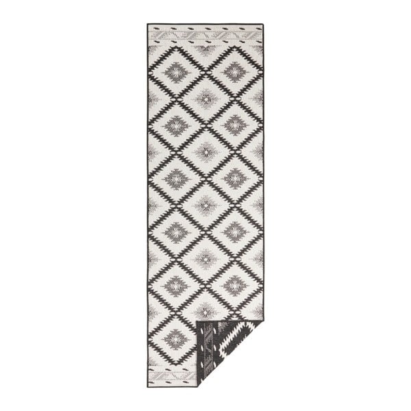 Crno-bež tepih za eksterijer NORTHRUGS Malibu, 80 x 350 cm