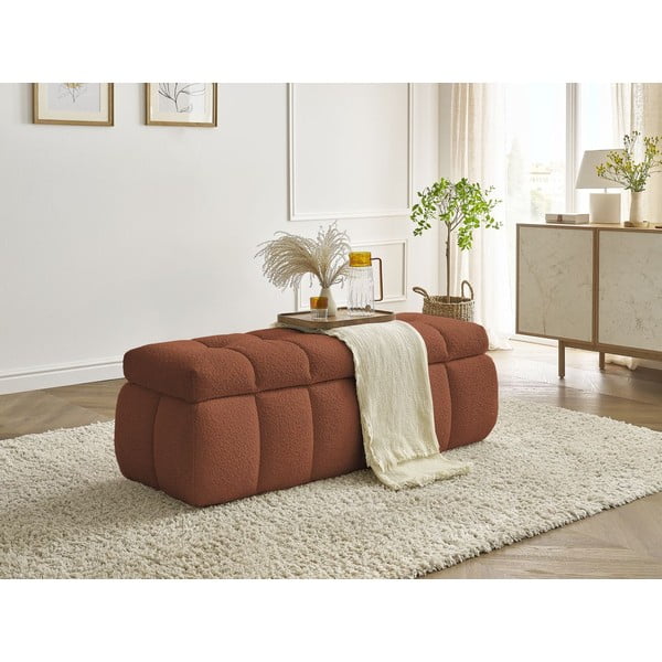 Ciglasta klupa od bouclé tkanine Mont Blanc – Bobochic Paris-image-1