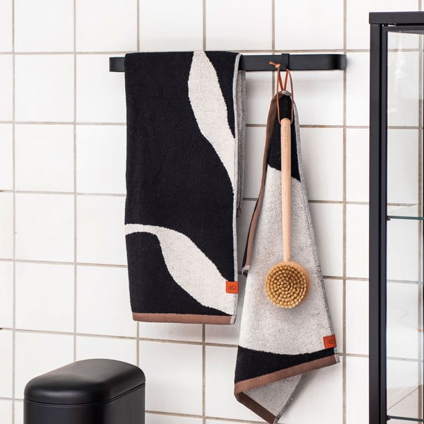 Crno-bijeli ručnici u setu 2 kom od organskog pamuka 50x90 cm Nova Arte – Mette Ditmer Denmark-image-1