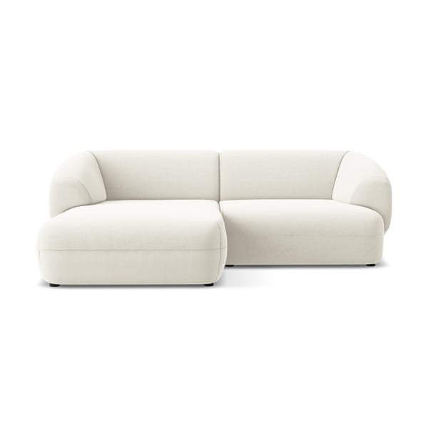 Bijela baršunasti kutna garnitura (s lijevim kutom) Moana – Makamii