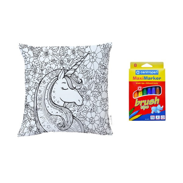 Pamučna satenska jastučnica i tekstilni markeri Butter Kings Fox Flower Unicorn, 45 x 45 cm