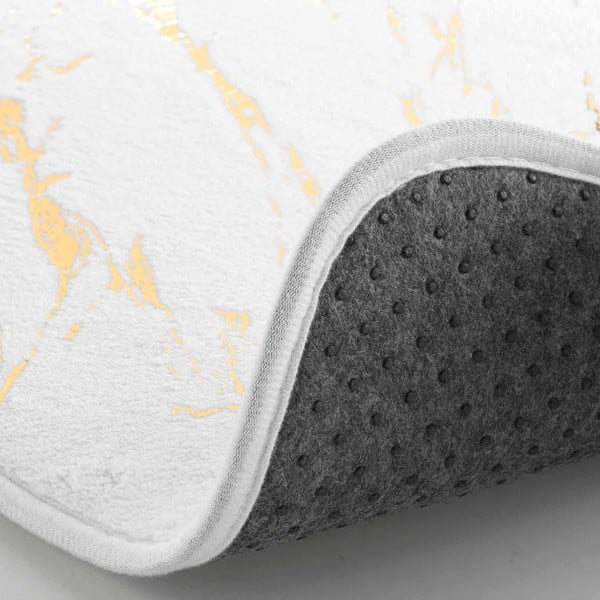 Bijela/u zlatnoj boji kupaonska prostirka 45x45 cm Aquamarbre – douceur d'intérieur-image-2