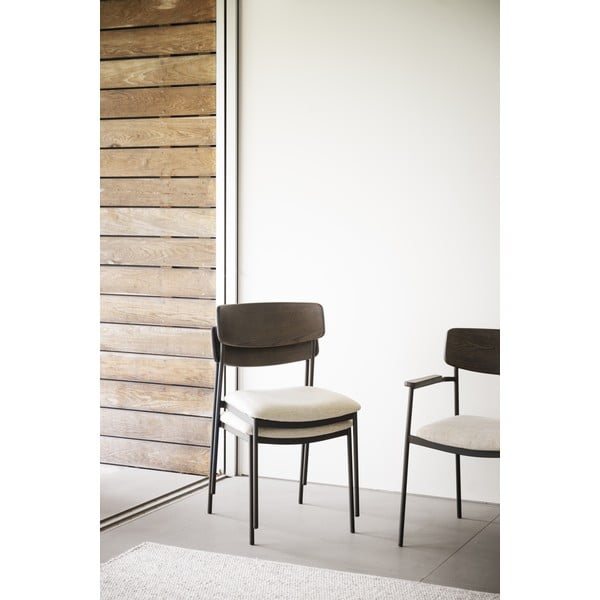 Krem/tamno smeđe blagovaonske stolice u setu 2 kom Maymont – Rowico-image-2