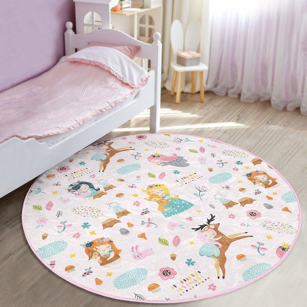 Svijetlo ružičasti dječji tepih ø 100 cm Comfort – Mila Home-image-1