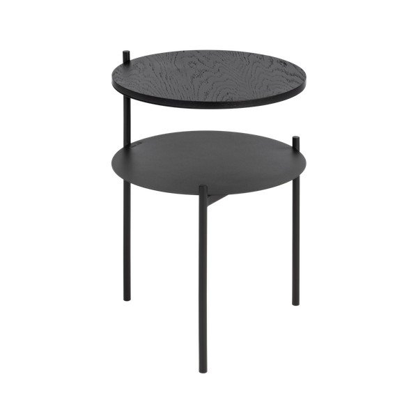 Crni noćni ormarić s pločom stola u dekoru hrasta Tu – noo.ma