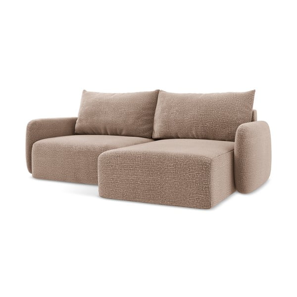 Svjetlo smeđa sklopiva/s prostorom za odlaganje kutna garnitura (s desnim kutom) Kalena – Makamii-image-1