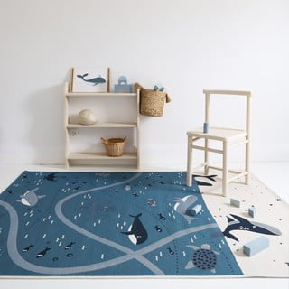 Plavi/krem dječji tepih za igru 123x180 cm Little Deep Blue – Nattiot
