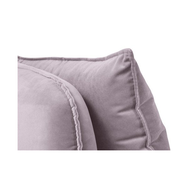 Svijetloružičasta baršunasta ležaljka s crnim nogama Kooko Home Lento, lijevi kut-image-3