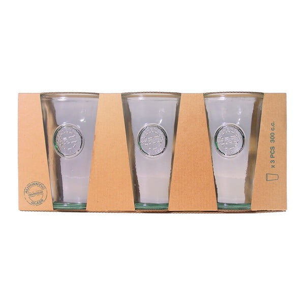 Set s tri čaše od recikliranog stakla Ego Dekor Authentic, 300ml