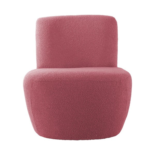 Ružičasta fotelja od bouclé tkanine Ada – Leitmotiv