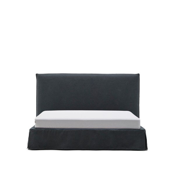 Antracitno sivi tapecirani bračni krevet 180x200 cm Jaira – Kave Home-image-4