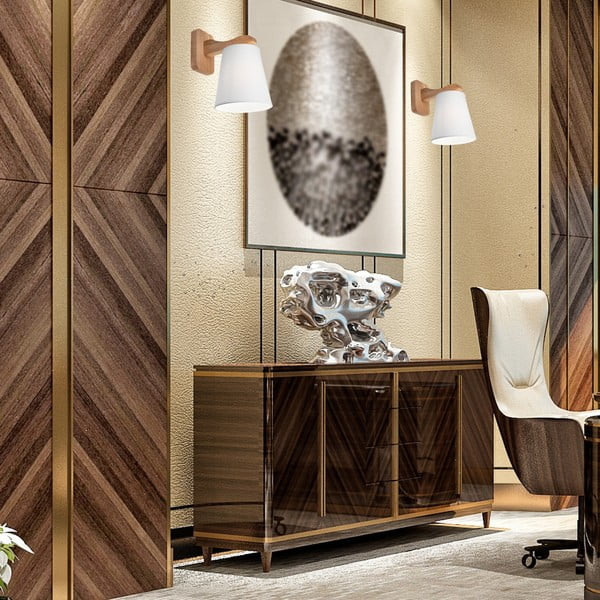 Bijela/smeđa zidna lampa ø 16 cm Andreas – LAMKUR-image-3